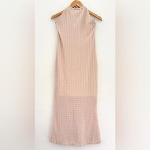 See You Monday Women's Large Halter Dress Y2K Boho Coastal Cowgirl Festival Maxi